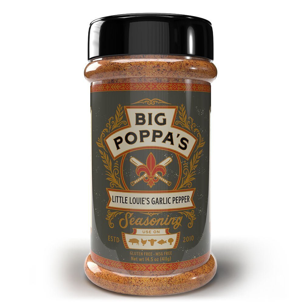Big Poppa's Little Louie's Garlic Pepper Seasoning - 14.5oz - Backyard Grill and Smoke